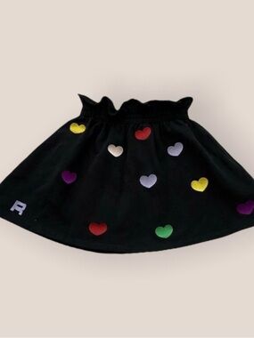 Sonia Rykiel Paris Girls Skirt Hearts Embroidered Size 8 Cotton Short